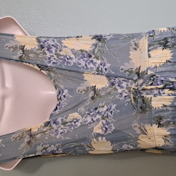 Vintage Floral Cotton Dress Medium Country Boho India - Picture 4 of 6